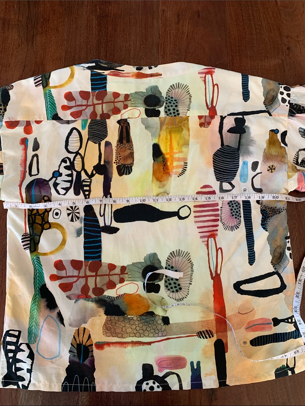 Rachel Comey “Whisk” Abstract Silk/Cotton Watercolour Blouse, Sz M-L - Picture 11 of 13